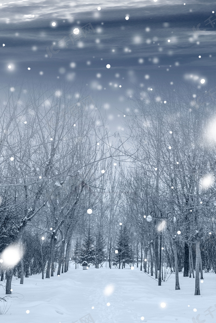 冬天寒潮降温背景