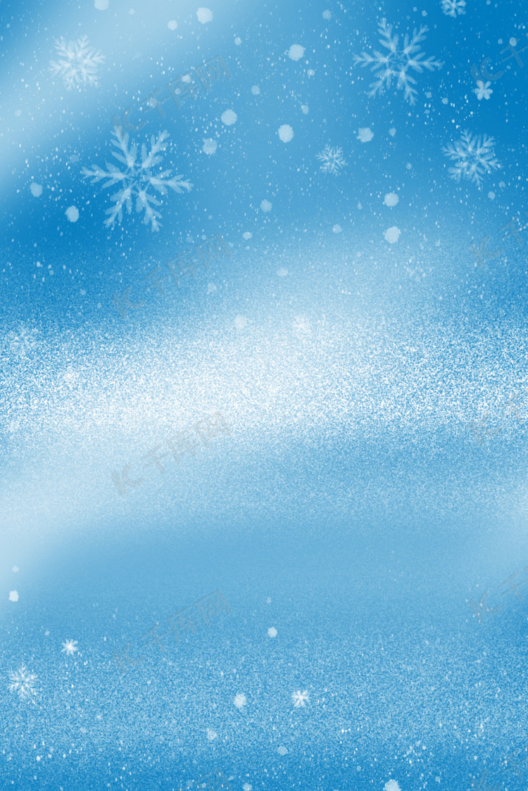 立冬蓝色雪花海报背景