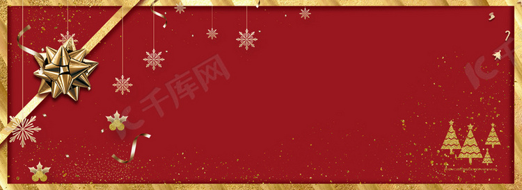 红金圣诞树圣诞节贺卡背景