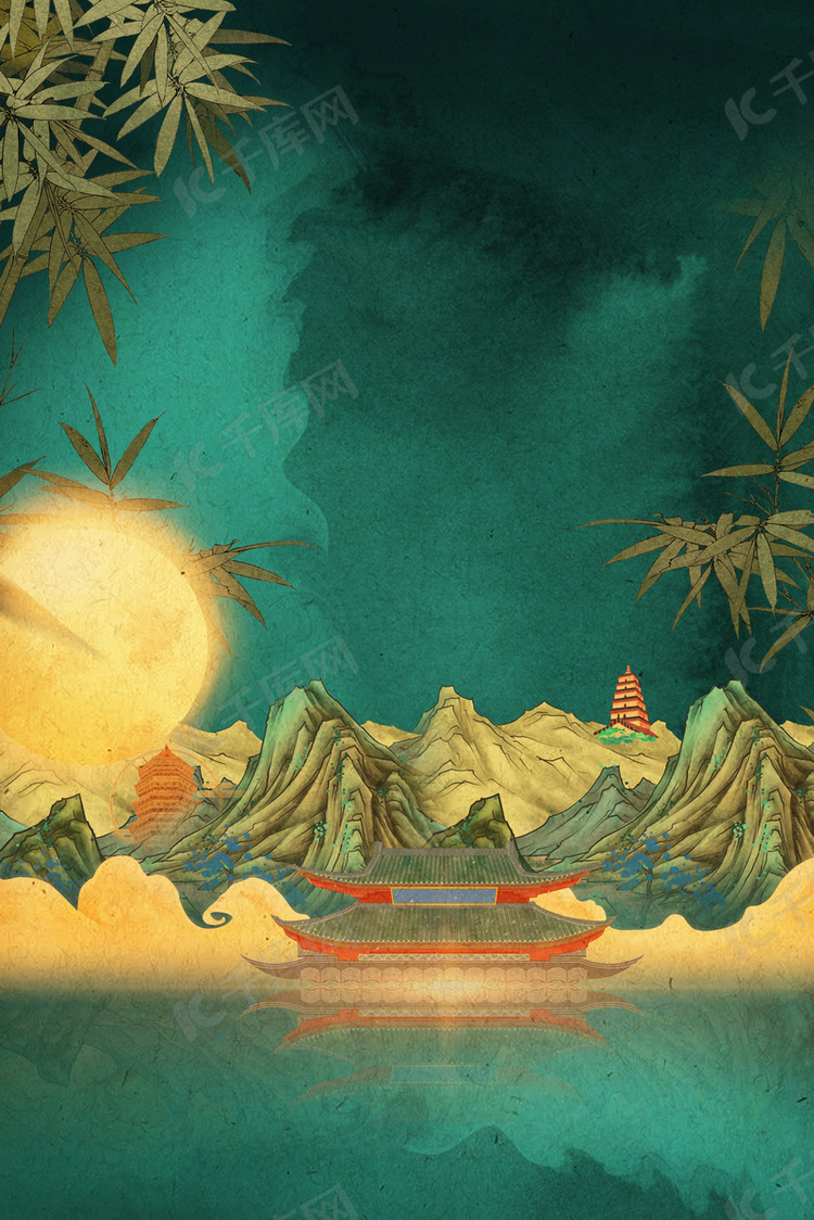 复古纹理中国风海报背景