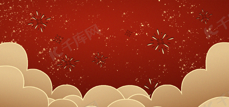 喜庆红手工剪纸中国风新年背景图