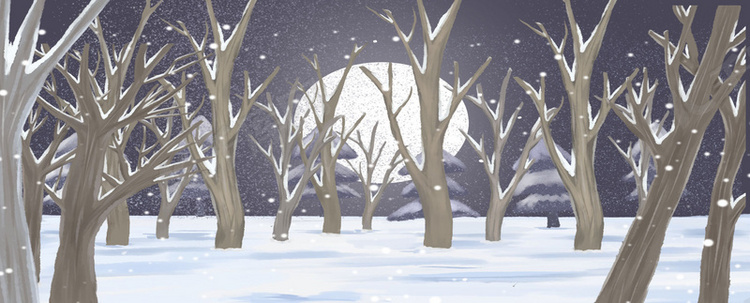 冬至冬季雪景背景宣传海报