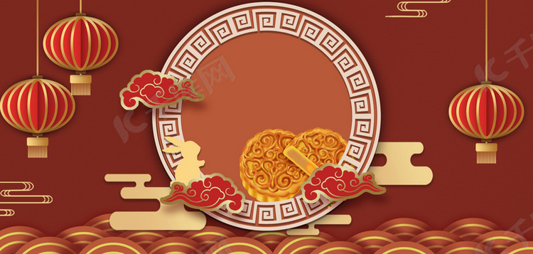 中秋节月饼中国风海报背景