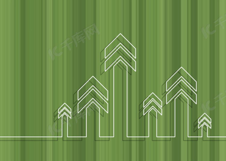 绿色条纹装饰镂空箭头商务抽象背