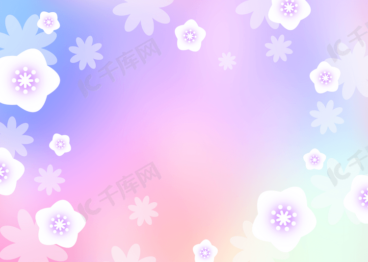 梦幻蓝紫色花朵背景