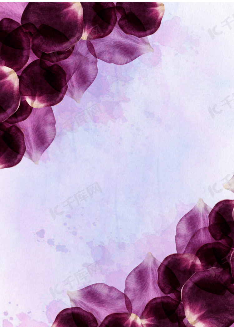 紫色水墨画鲜花壁纸