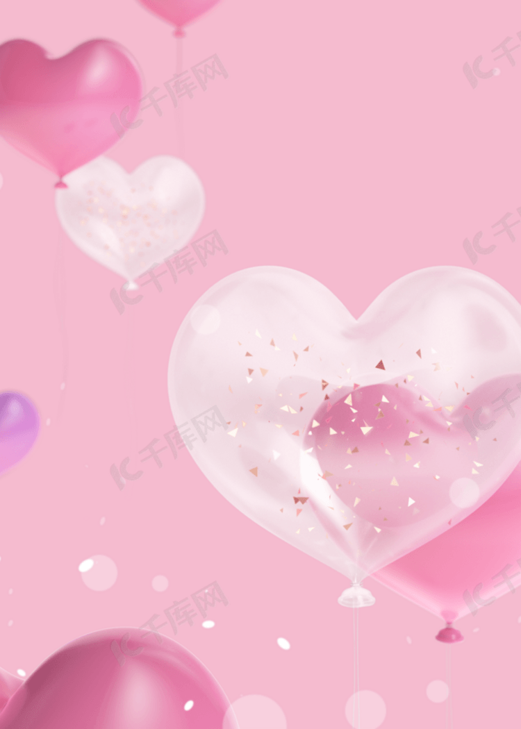 粉红色浪漫爱气球壁纸