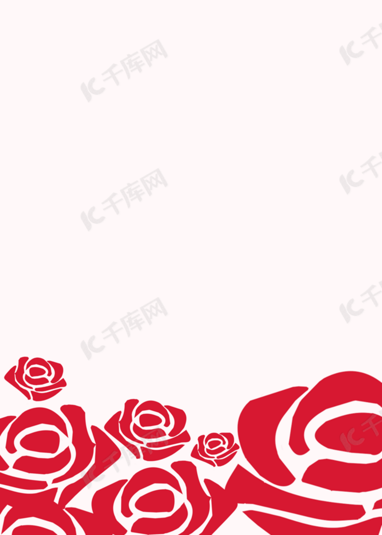 红色玫瑰印花背景