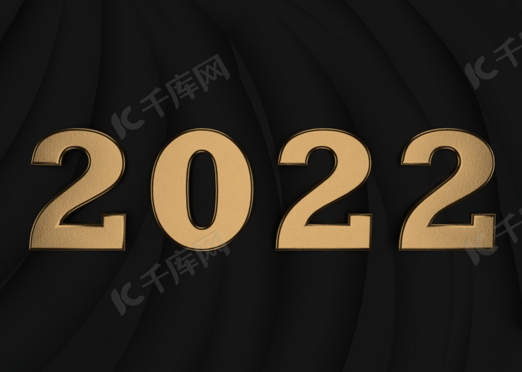 3d黄金材质2022黑色背景