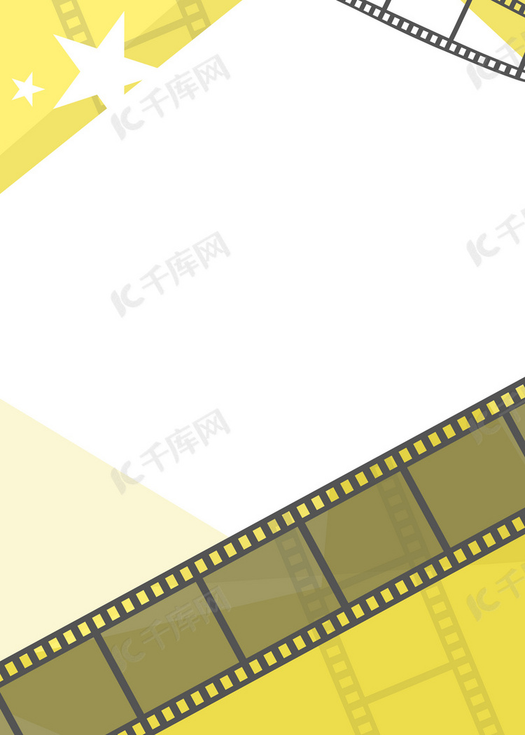 黄色系扁平胶片背景