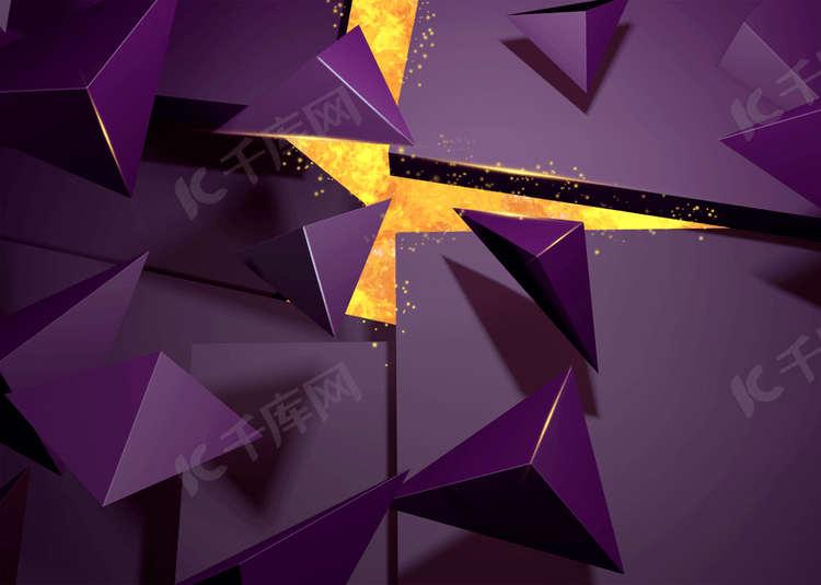 发光3d低聚抽象紫色背景
