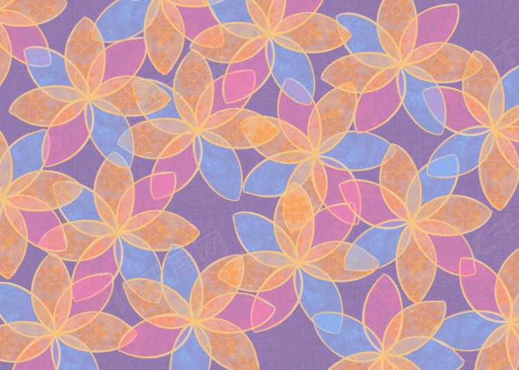 半透明水彩花卉紫色艺术背景