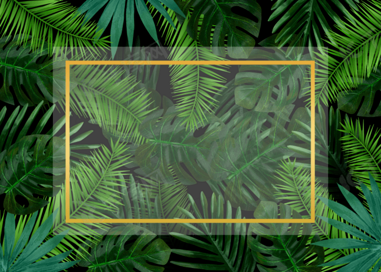 棕榈绿色叶子平铺背景