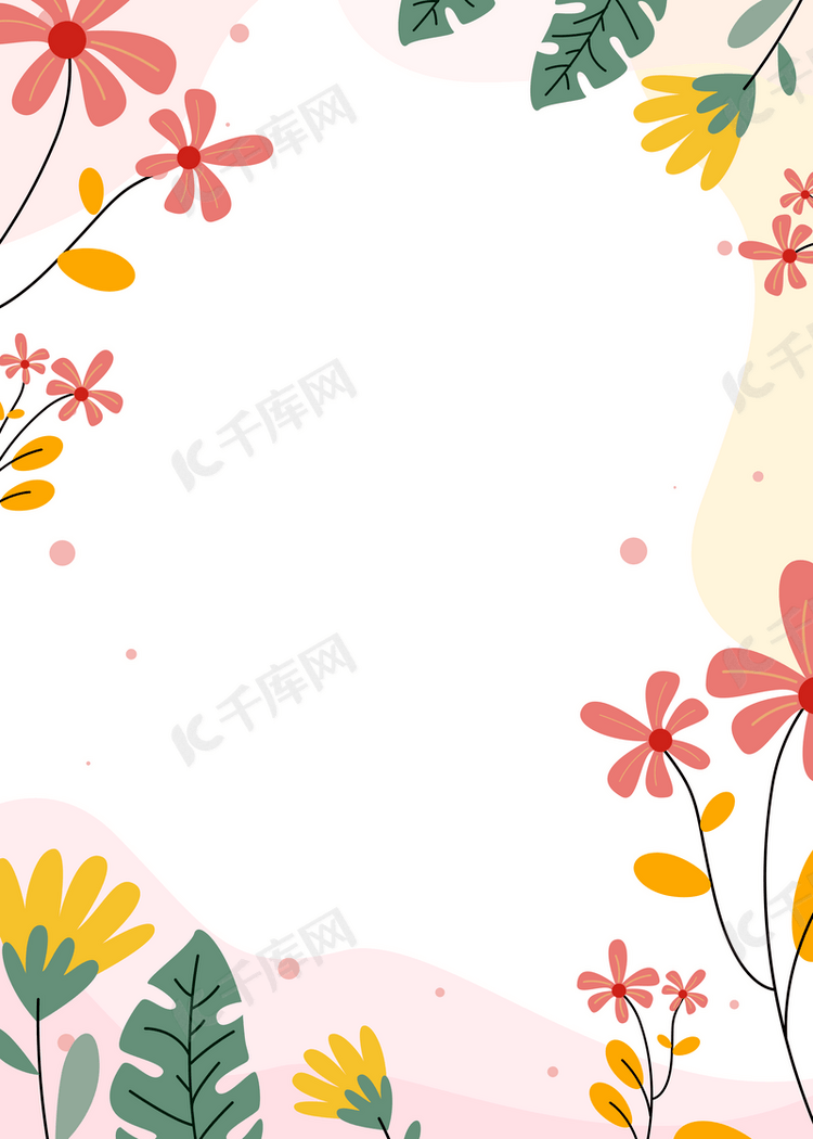 彩色抽象花朵花卉背景