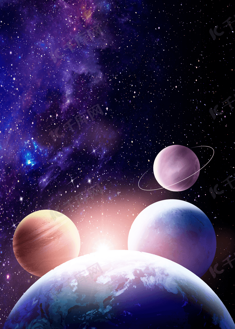 紫色星球星空背景