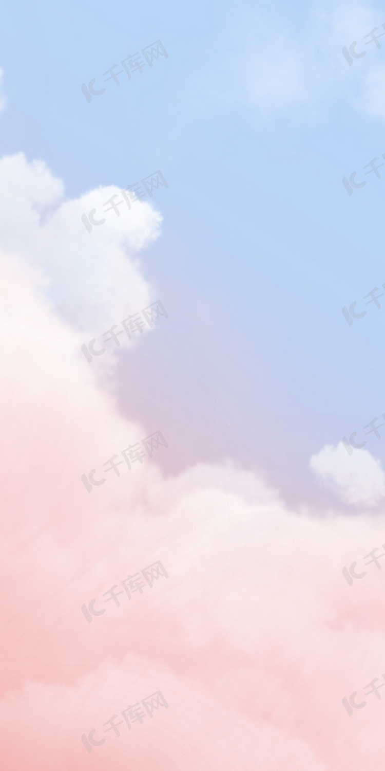 晴朗天空中的粉色云朵手机壁纸