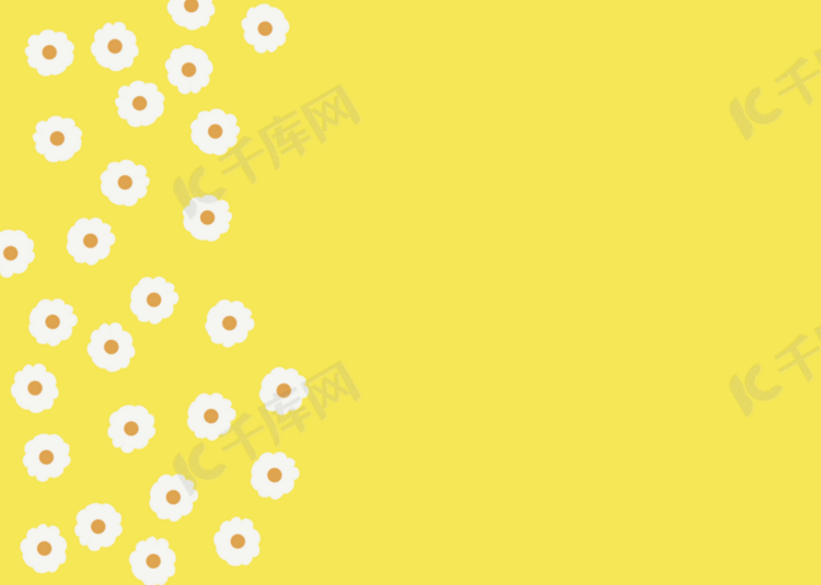 黄色植物纹理花花创意背景