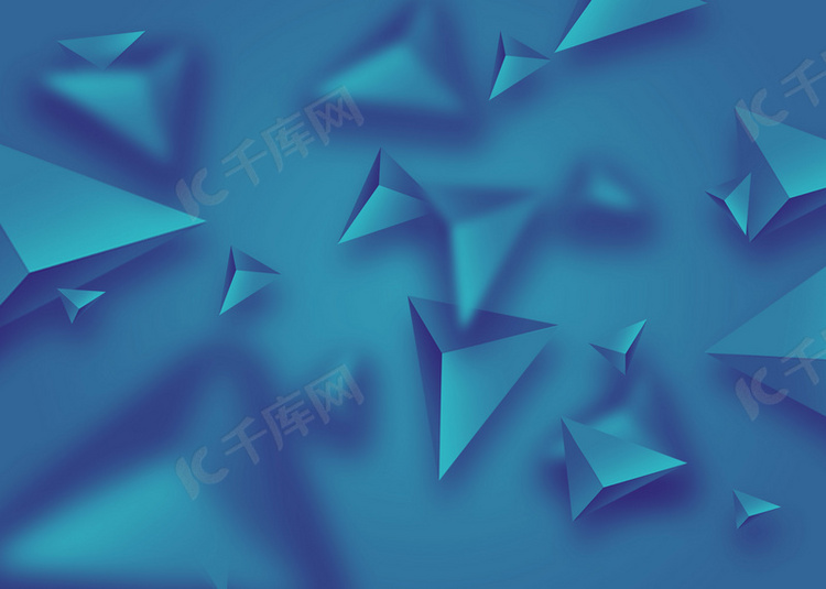 3d蓝色三角形抽象背景