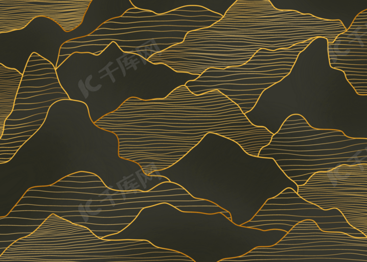 金色抽象山脉豪华背景
