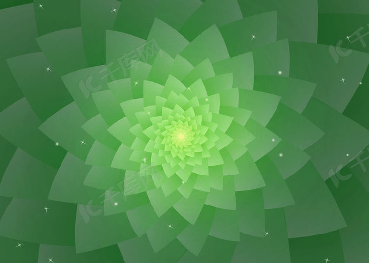绿色荧光螺旋花朵
