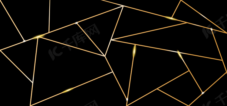 金色光效黑色金线抽象背景