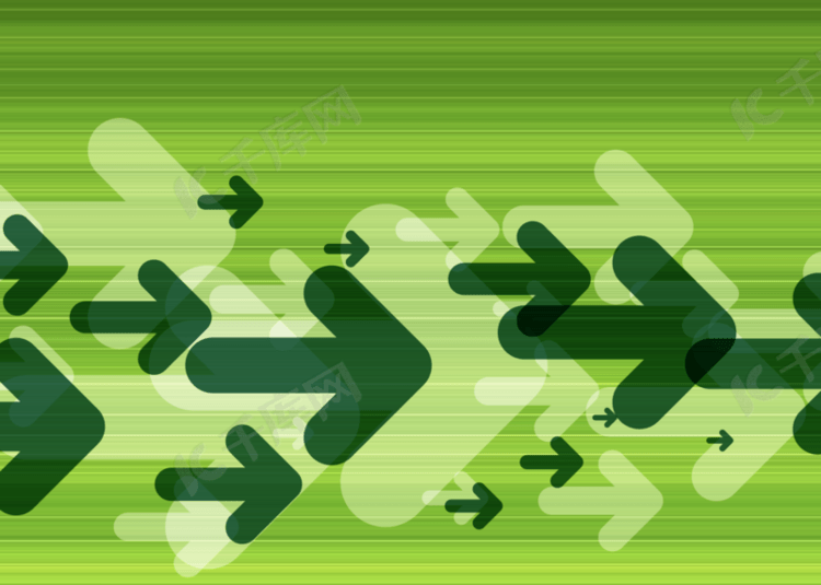 绿色堆叠箭头商务抽象背景