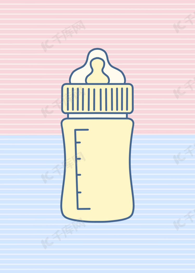 条纹奶瓶可爱婴儿背景