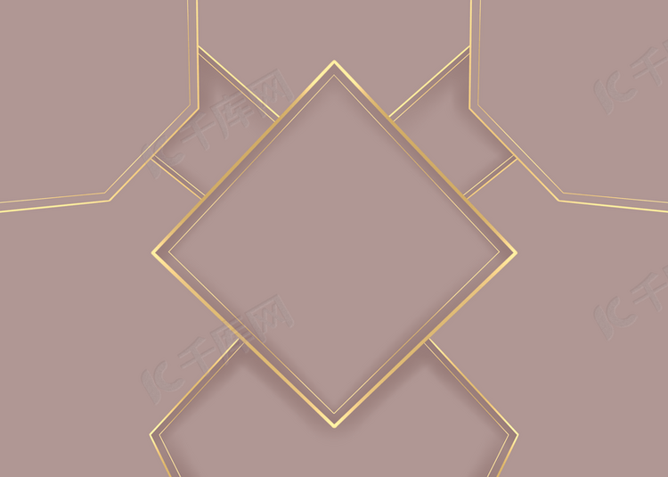 边框菱形几何简单的金色背景