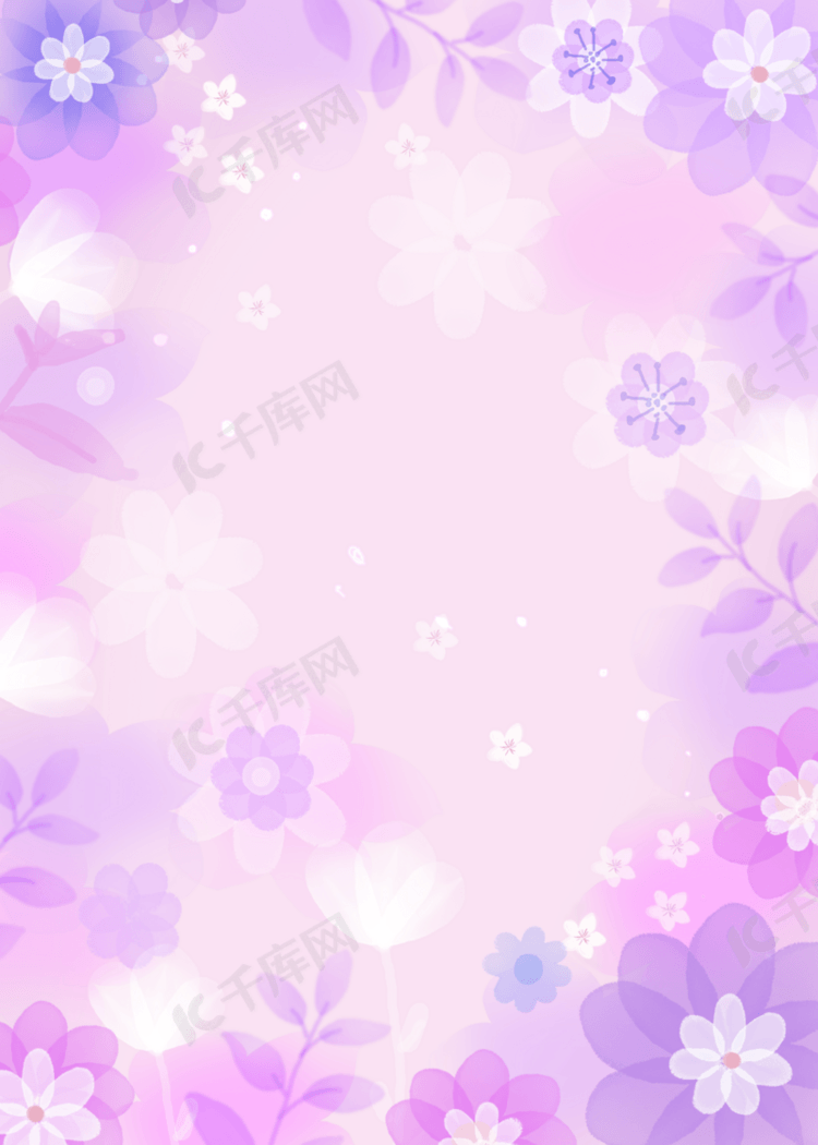 紫色梦幻模糊花朵花卉背景