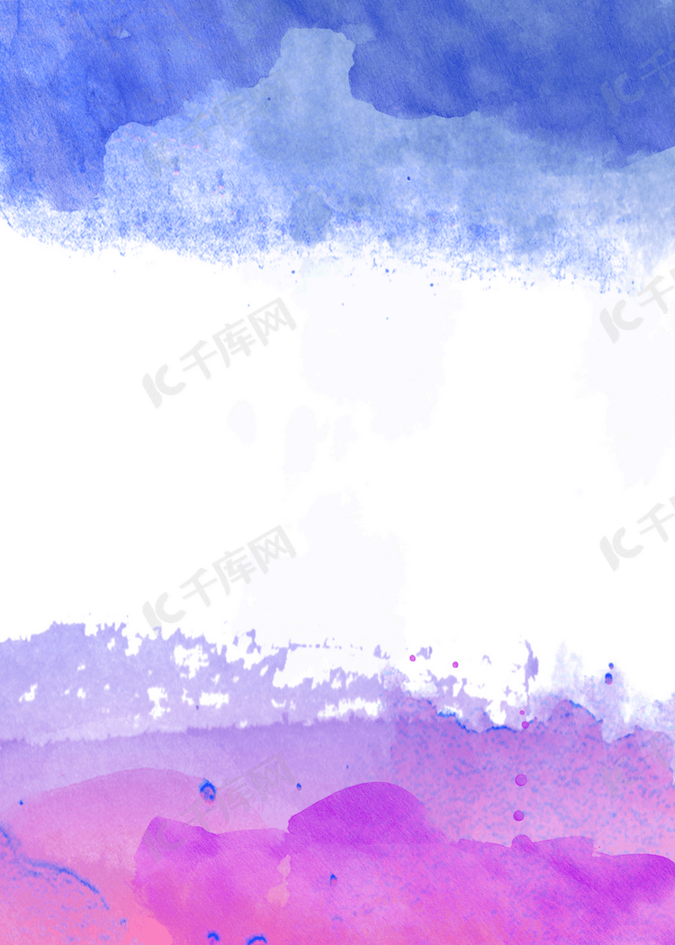 蓝色和紫色晕染抽象水彩背景