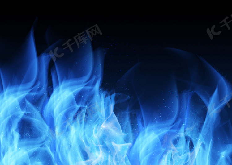 燃烧的蓝色火焰边框背景