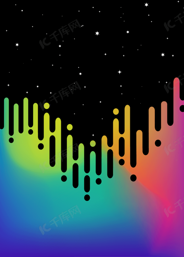 水滴状彩色卡通彩虹背景