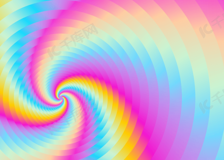 彩虹色抽象螺旋光学错觉背景