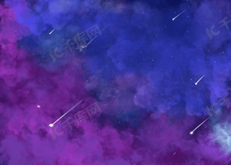 蓝紫色云朵星空背景太空星云