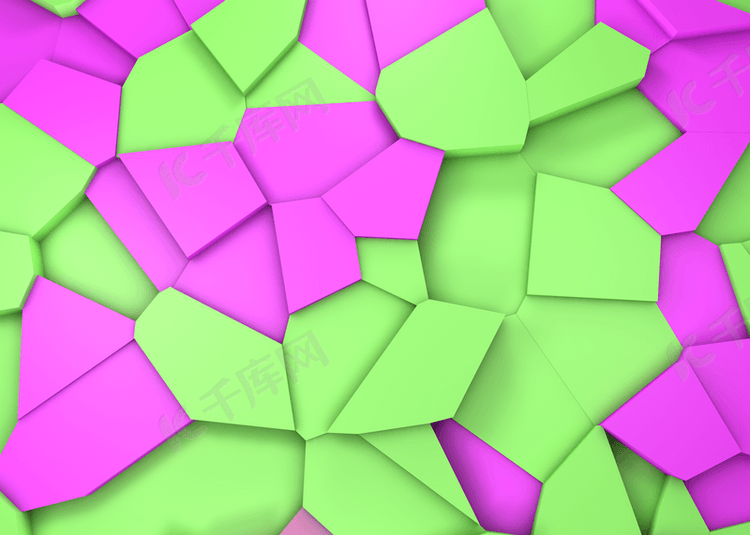 紫绿色3d起伏立体质感破碎背景