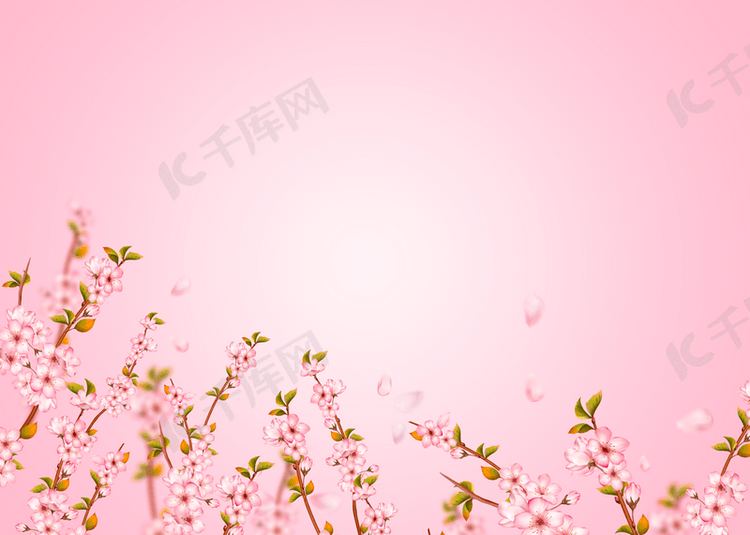 粉色动态花瓣春天樱花光效背景