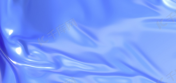 C4D三维布料蓝色写实背景