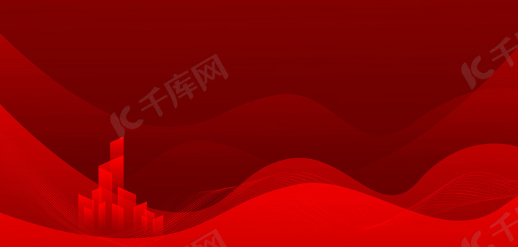 科技几何红色抽象商务banner