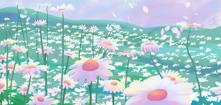 春季海报花海雏菊