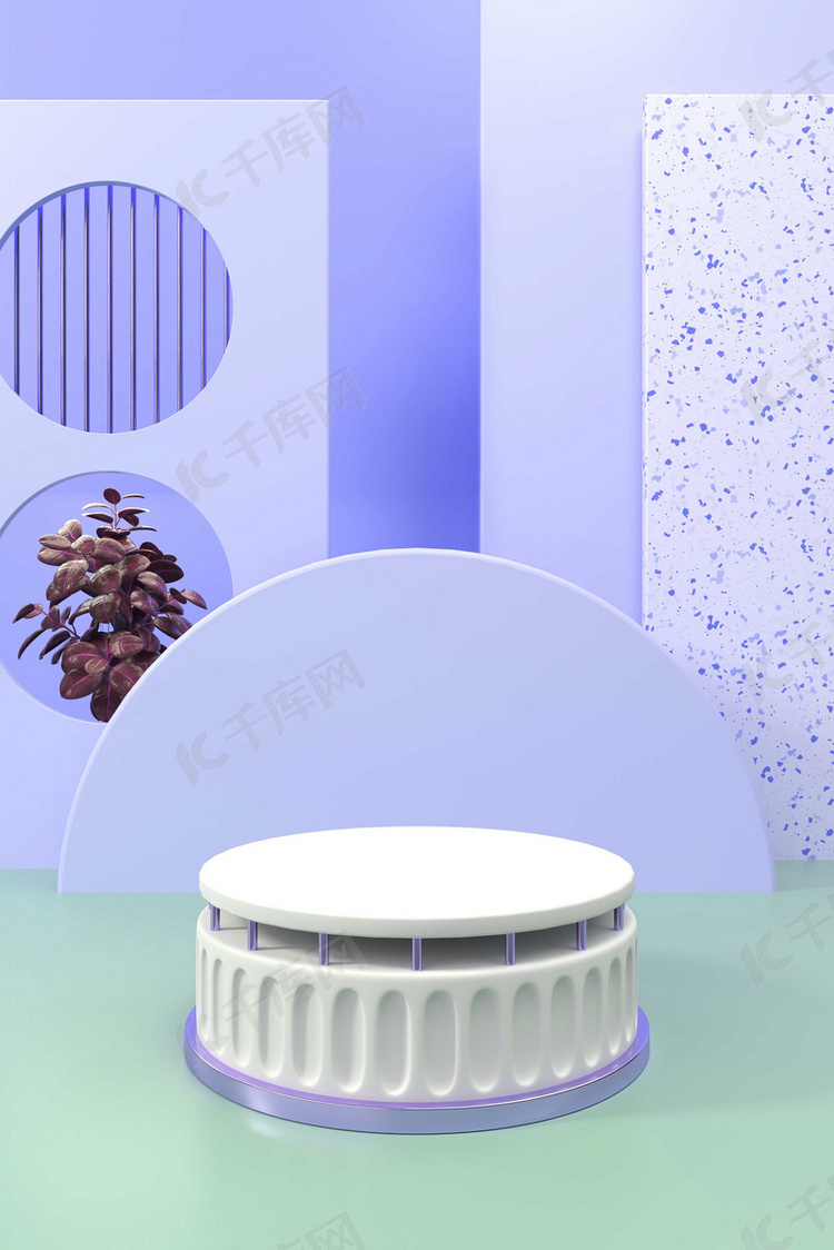 3d电商展台蓝色c4d展台