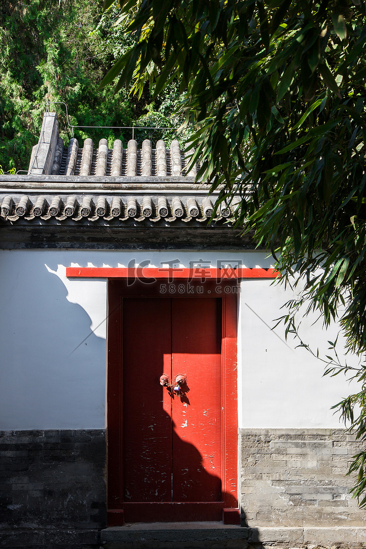 颐和园红门城墙摄影图