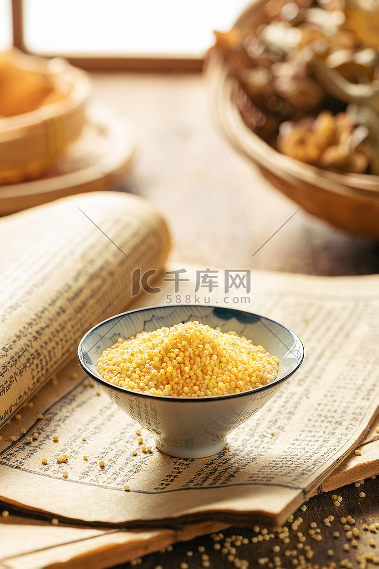 中国风五谷杂粮谷物小米黄米摄影