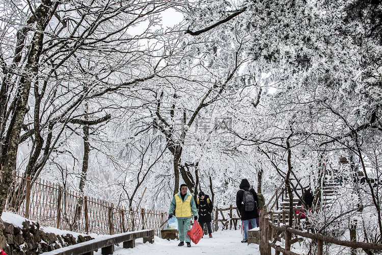 黄山雪景的照