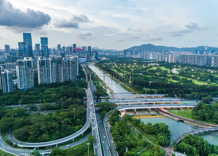 深圳后海交通道路摄影图