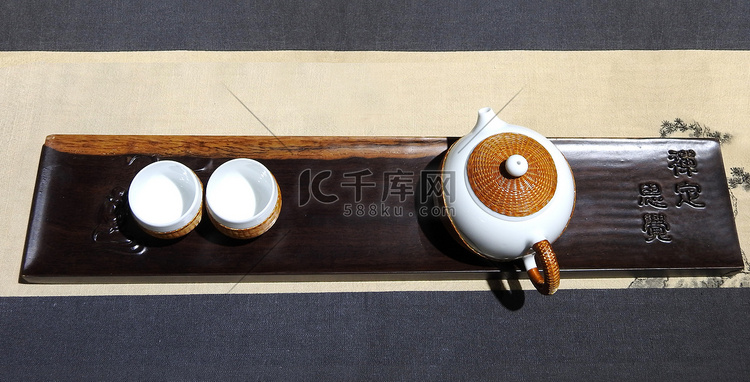 中式茶茶具摄影图