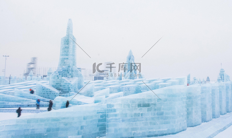 冰雕建筑摄影图