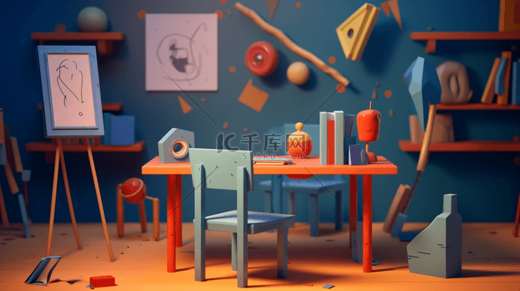 彩色3D立体学习桌