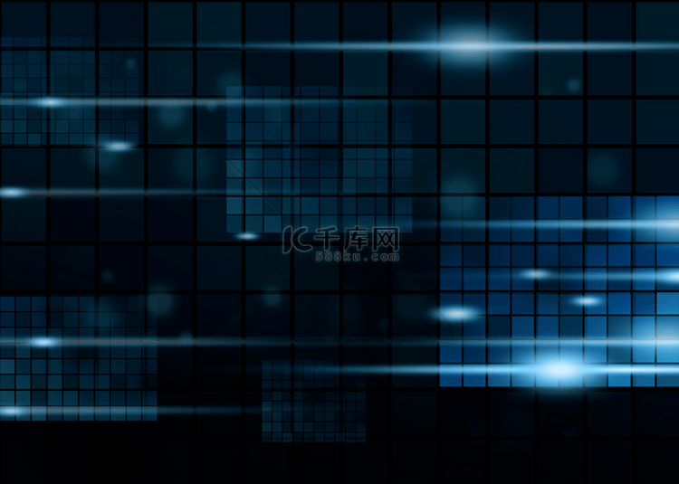 网格光效抽象风格图案蓝色背景