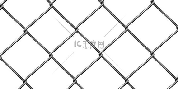 金属栅栏网，白色背景上孤立的钢