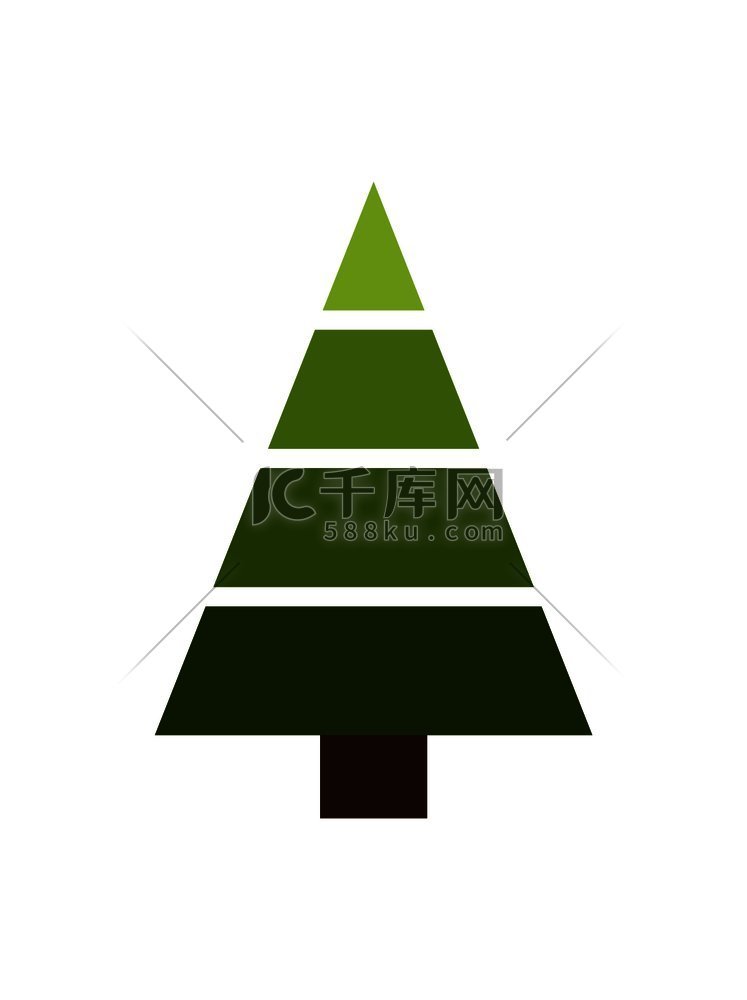 由几何形状制成的圣诞树矢量插图